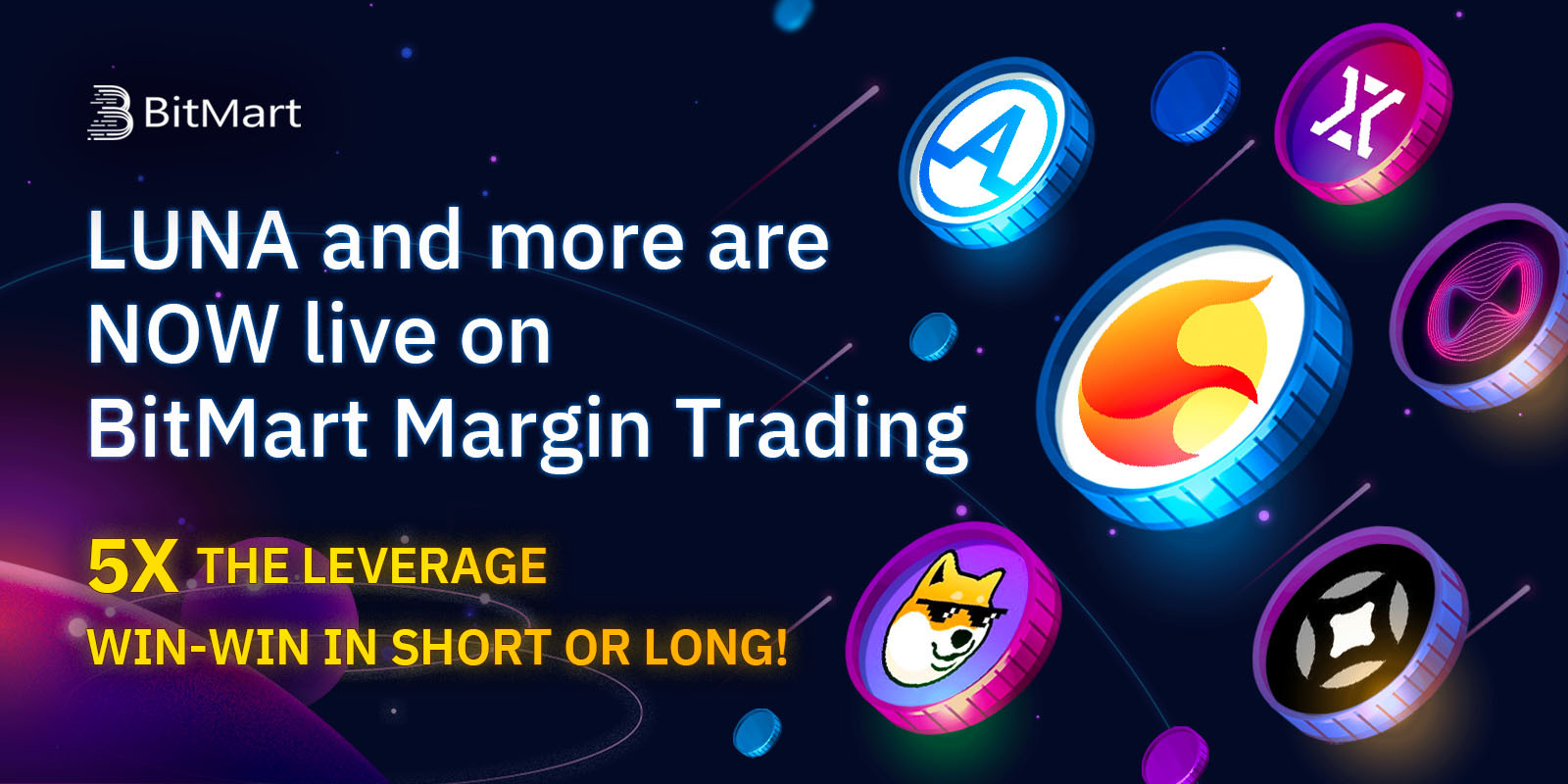 BitMart Adds LUNA, DC, XETA And 3 More Isolated Margin Pairs – BitMart